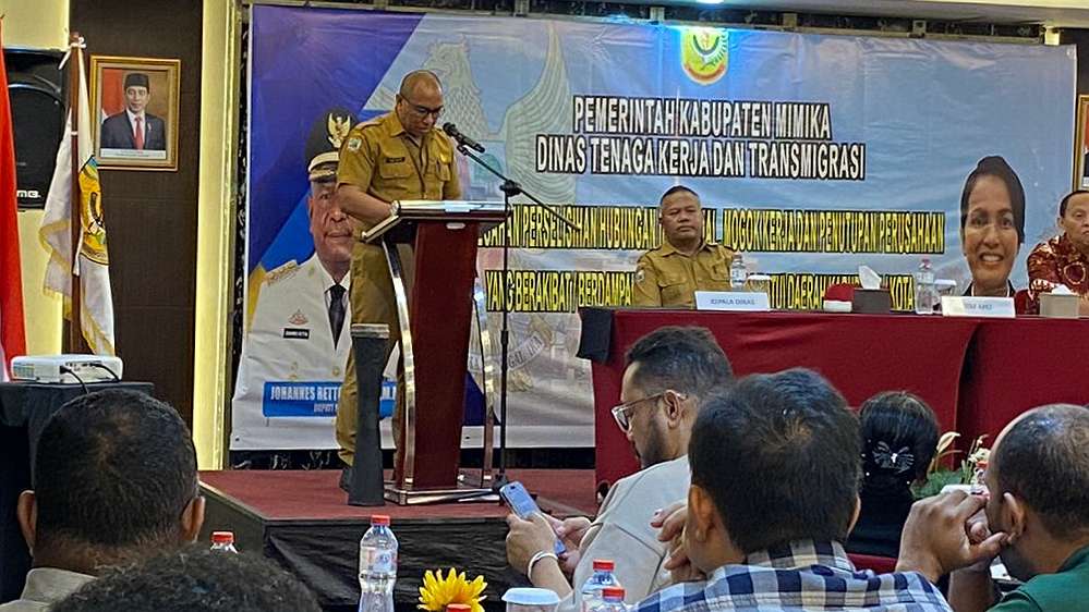 Sosialisasi perselisihan industri, moker dan penutupan perusahaan bagi perusahaan dan serikat pekerja. Foto: Faris/Papua60detik