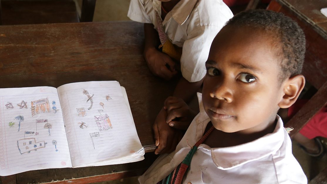 Siswa sekolah dasar di Kabupaten Mimika. Foto: Dok/ Papua60detik