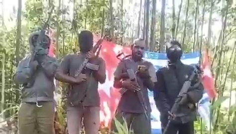 Screenshot video deklarasi sosok mirip Aske Mabel, mantan anggota Polri dari Polres Yalimo.