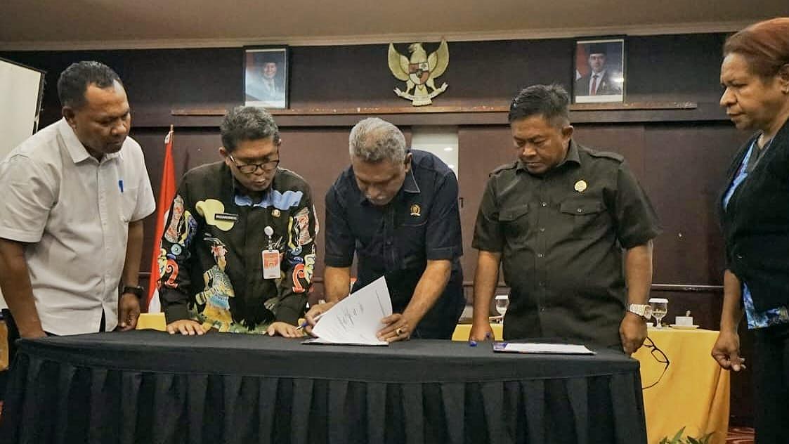 Penandatanganan KUA- PPAS tahun anggaran 2025 antara DPRD dan Pemprov Papua Selatan, Foto : Istimewa