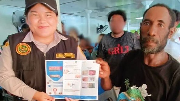 Tim Karantina Papua Tengah saat melakukan sosialisasi virus ASF di Nabire, Selasa (17/12/2024). Foto; Istimewa