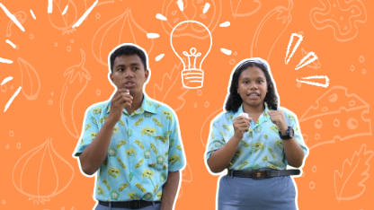 Siswa SMA Negeri 1 Mimika, Daud Hukubun dan Editha Ronsumbre. Foto: Dok/ Papua60detik