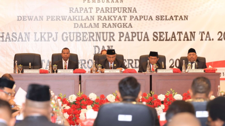 dprp-papua-selatan-rapat-paripurna-bahas-lkpj-gubernur-dan-penetapan-propemperda-2025