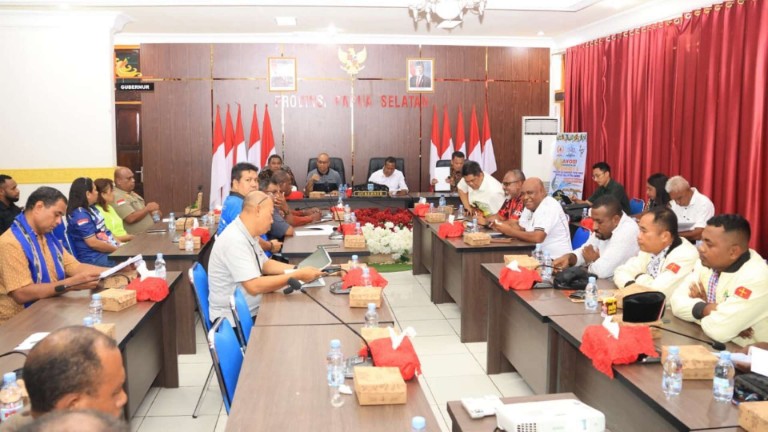 Pemerintah Provinsi (Pemprov) Papua Selatan menggelar rapat persiapan Natal bersama masyarakat. Foto : Istimewa