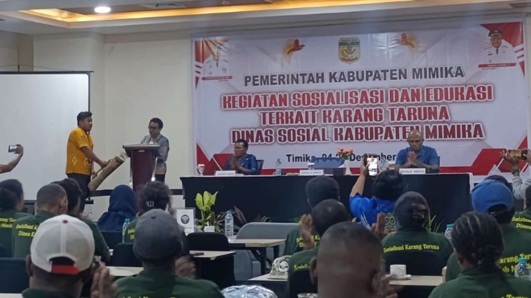 Sosialisasi dan edukasi Karang Taruna oleh Dinas Sosial Mimika, foto: Martha/Papua60detik