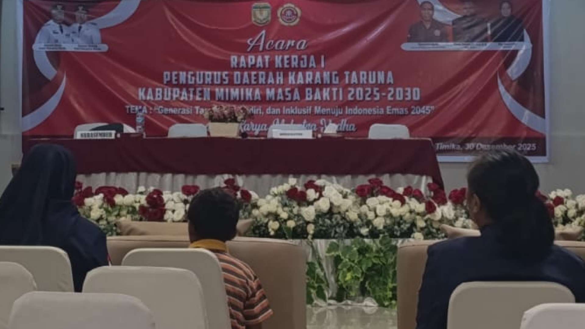 Pengurus Karang Taruna Kabupaten Mimika 2025-2030 rapat kerja I, Selasa (30/12/2025). Foto: Martha/ Papua60detik