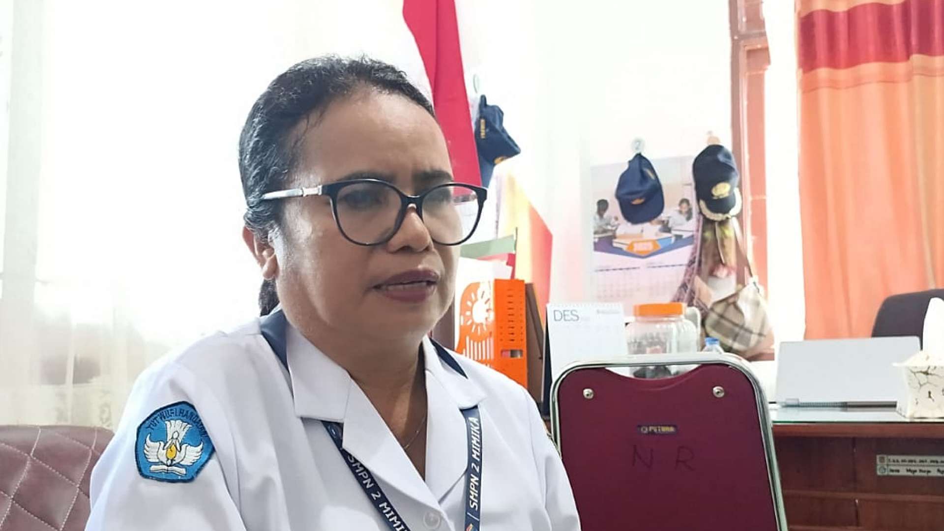 Kepala SMP Negeri 2 Mimika, Oktovina Hesti Tahena, foto: Martha/Papua60detik