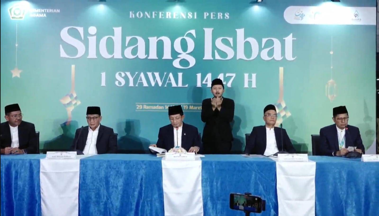 Konferensi pers hasil sidang isbat di Kantor Kemenag, Jakarta.