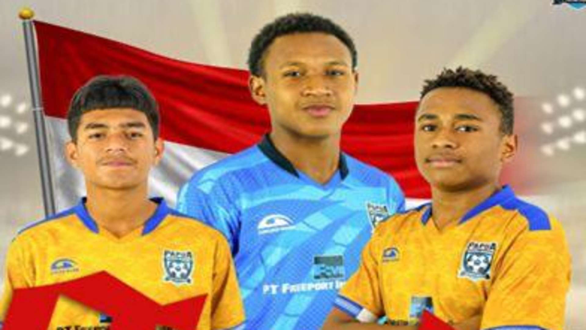 Siswa PFA Batch 2: Stenly Meyanu, Yance Glen Imbiri, Dolvi Salossa yang bergabung bersama Timnas U-17. Foto: PFA