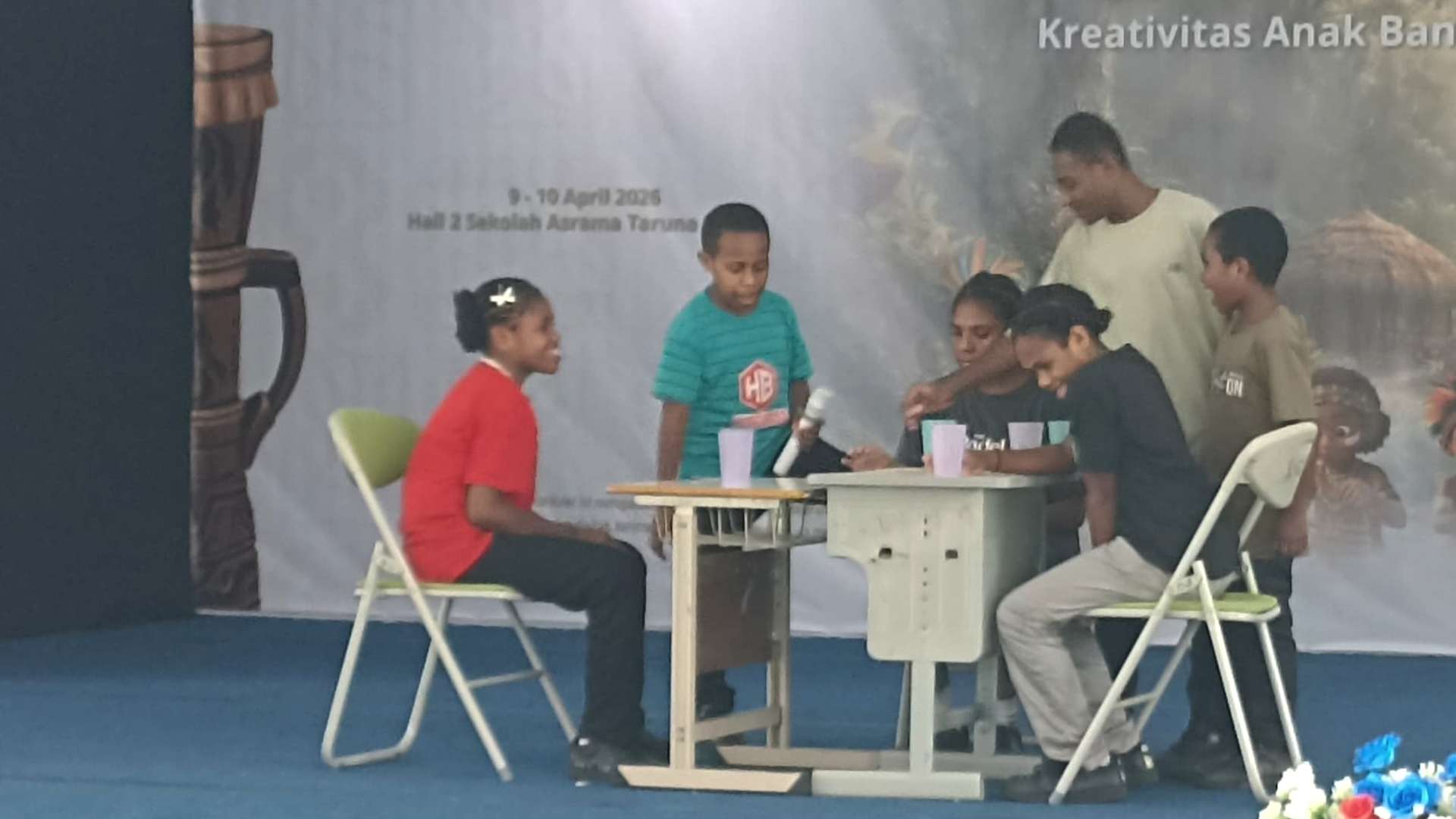 Kokurikuler Day 2026 di Sekolah Asrama Taruna Papua (SATP) Mimika berlangsung meriah, Kamis (9/4/2026).  Foto: Eka/Papua60detik