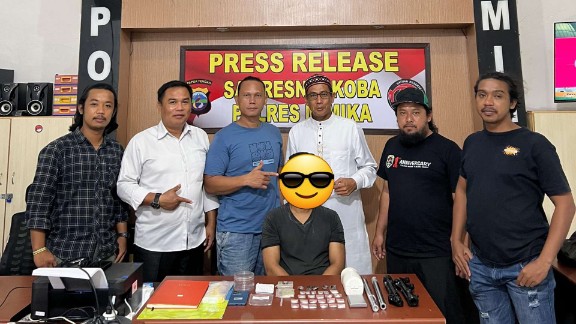 Tim Opsnal Sat Resnarkoba Polres Mimika menangkap residivis kasus narkotika. Foto: Istimewa