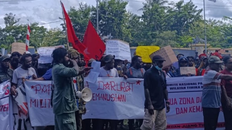 KNPB Timika Aksi Damai Peringati 1 Mei
