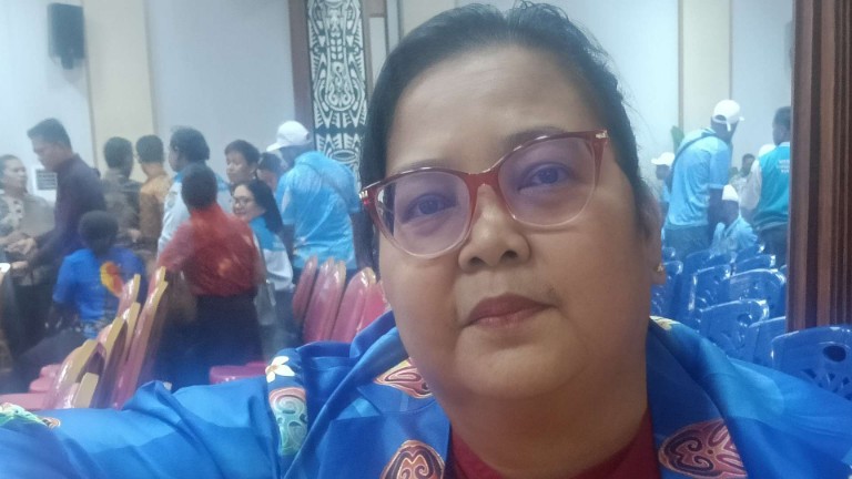 Ketua Harian Lembaga Pengembangan Pesparawi Daerah (LPPD) Provinsi Papua Tengah, Mince Tebun Nawipa. Foto : Elia Douw/ Papua60detik