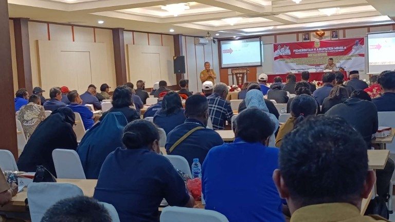 Bakesbangpol sosialisasikan Koordinasi Bidang Ideologi, Wawasan Kebangsaan, Bela Negara, Karakter Bangsa, Pembauran Kebangsaan, Bhinneka Tunggal Ika, dan Sejarah Kebangsaan, foto: Martha/Papua60detik