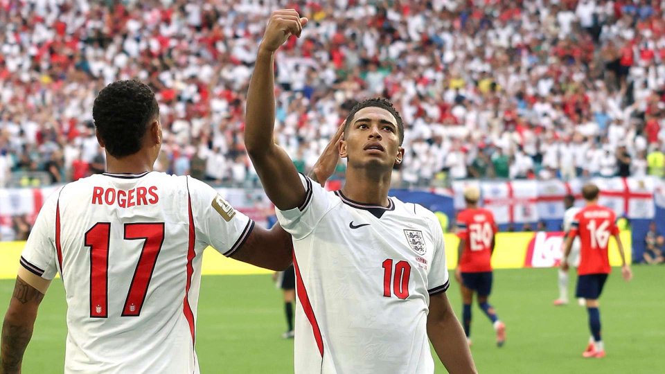 Jude Bellingham usai mencetak gol ke gawang Norwegia pada perempat final Piala Dunia di Stadion Miami, Amerika Serikat pada Minggu (12//7/2026) pagi WIT. Foto: X/FifaWorldCup