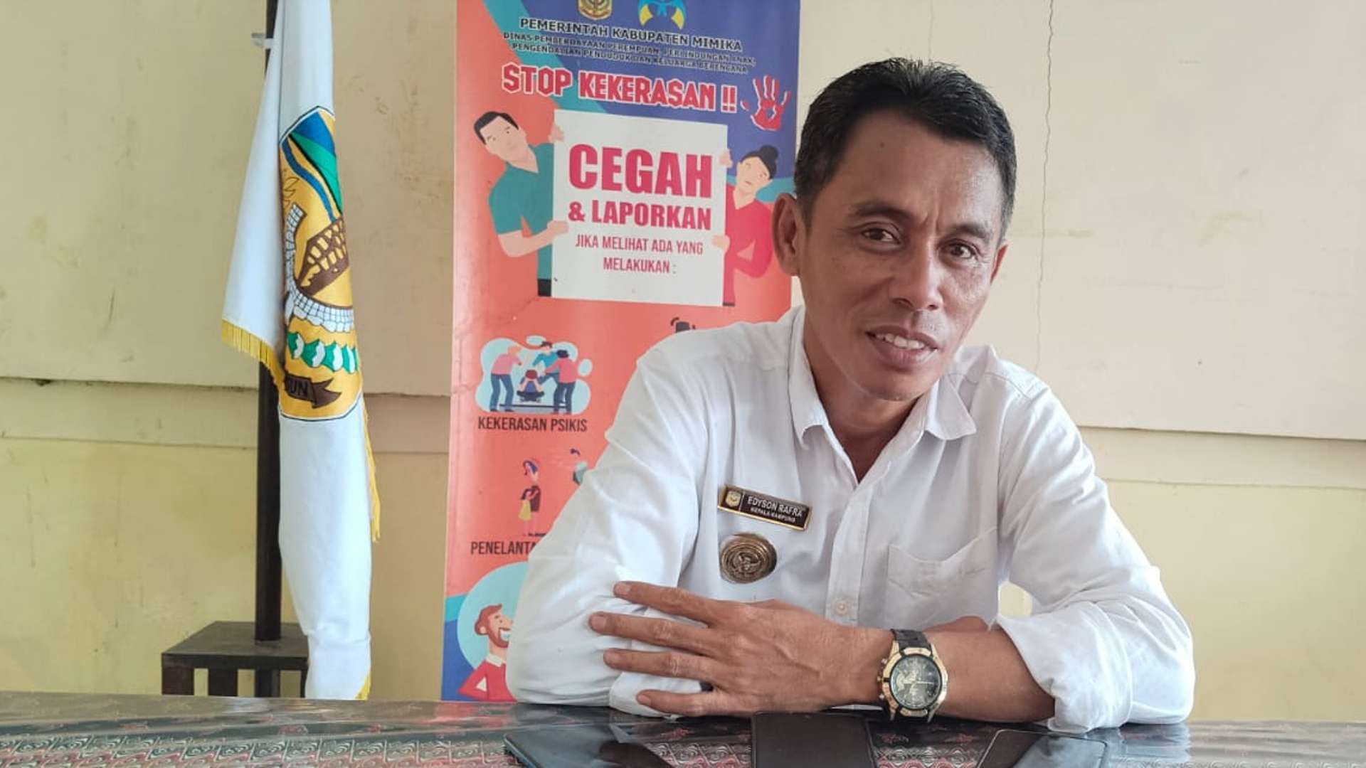 Kepala Kampung Mawokauw Jaya, Edyson Rafra, foto: Martha/Papua60detik