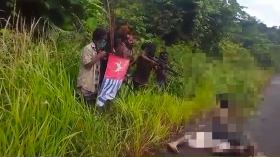 Screenshot video penembakan warga sipil yang dilakukan oleh TPNPB-OPM di Yahukimo
