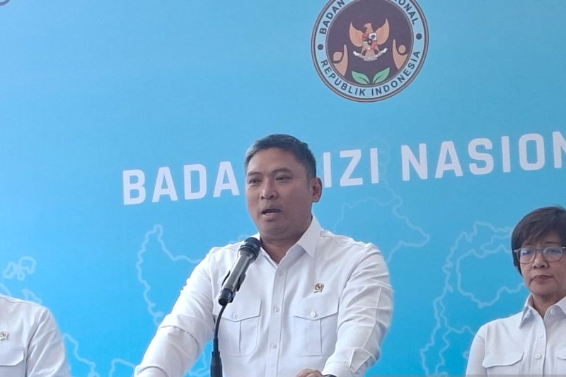 Kepala BGN Sudaryono dalam konferensi pers di Jakarta, Senin (27/7/2026). ANTARA/Anita Permata Dewi