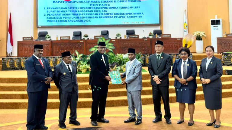 8 Fraksi DPRK Mimika Setujui LKPJ Bupati TA 2025 dengan Catatan
