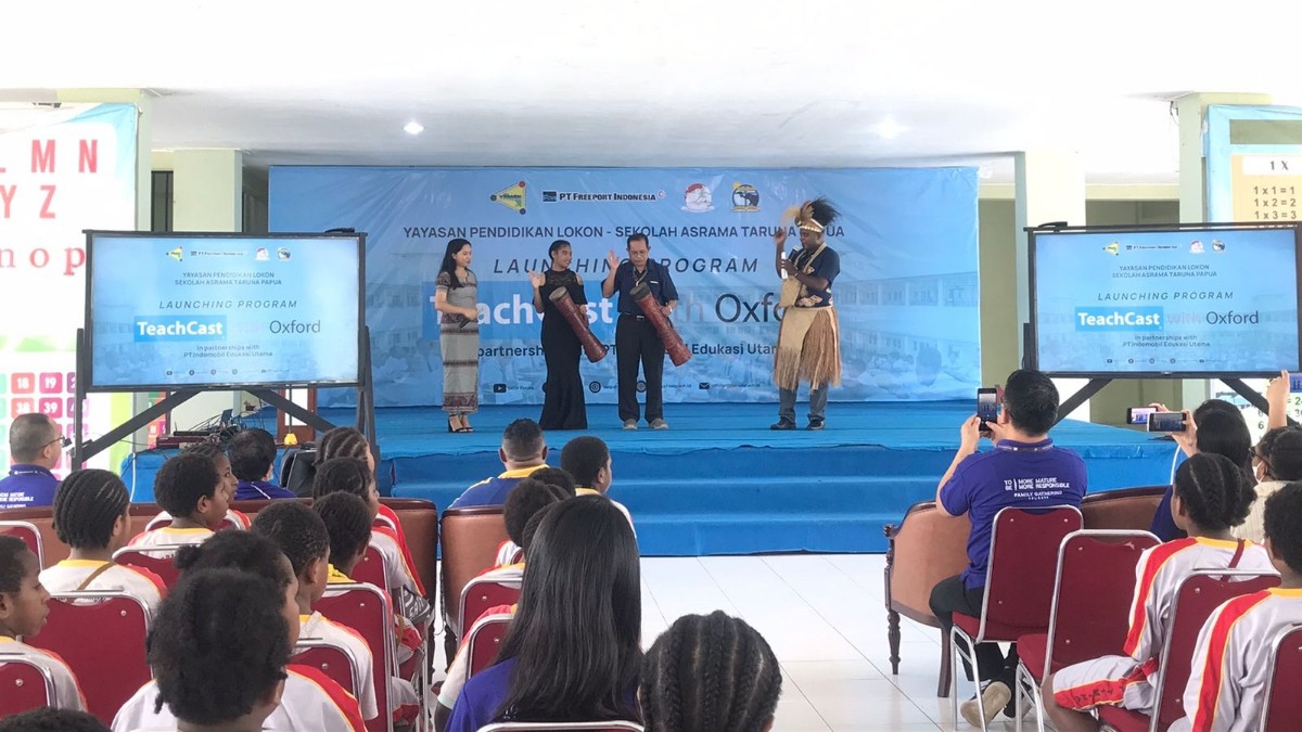 Sekolah Asrama Taruna Papua (SATP) melaunching TeachCast, kerja sama Yayasan Pendidikan Lokon dengan PT Indomobil Edukasi Utama, Sabtu (27/08/2022). Foto, Faris: Papua60detik