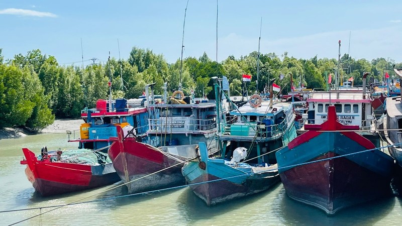 Kapal nelayan ikan di Pelabuhan Perikanan Nusantara Merauke. Foto: Ami/ Papua60detik
