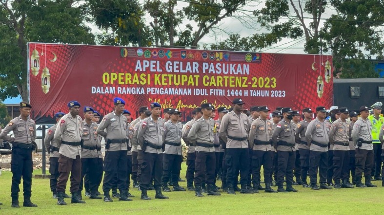 operasi-ketupat-cartenz-2023-150-personel-gabungan-dikerahkan-di-merauke