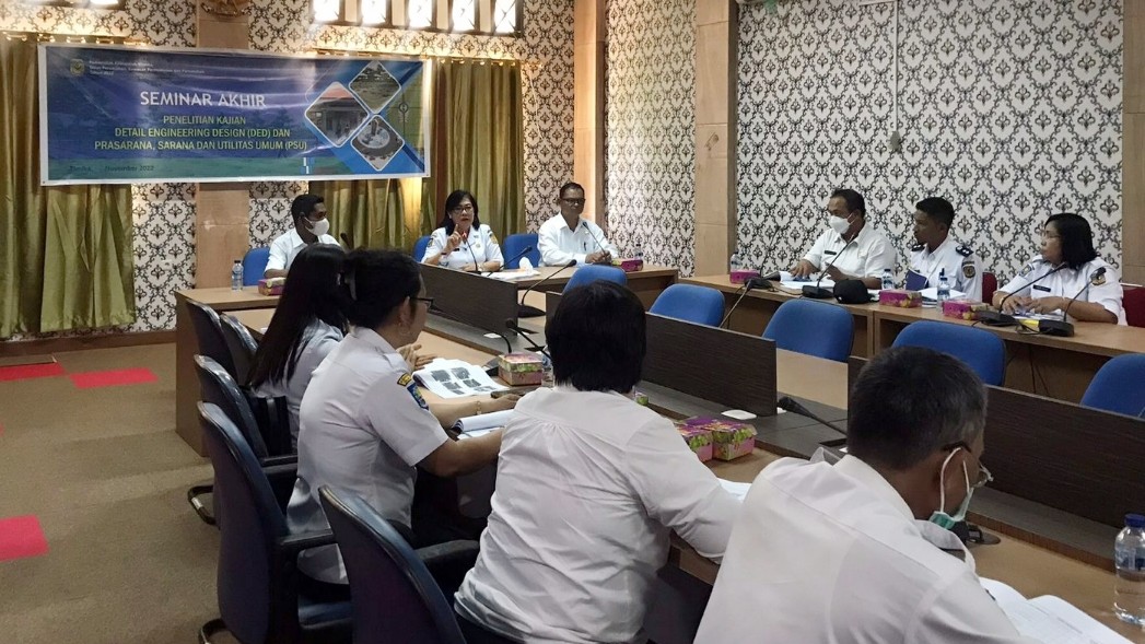 Seminar akhir penelitian kajian DED dan prasarana, sarana dan utilitas umum di Kantor Bappeda, Rabu, (9/11/2022). Foto: Faris/ Papua60detik