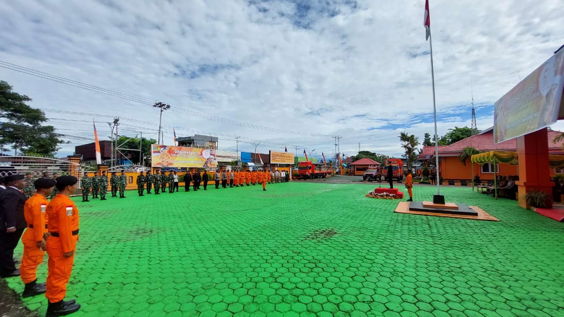 Apel peringatan HUT Basarnas ke-51 di Timika, Selasa (28/2/2023). Humas SAR Timika