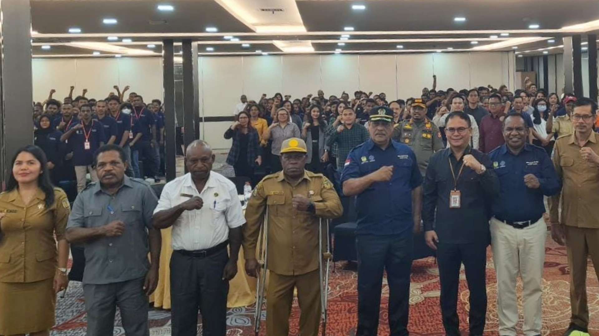 Pembukaan pelatihan kerja Disnakertrans Mimika bagi ratusan OAP, Selasa (25/7/2023). Foto: Faris/Papua60detik