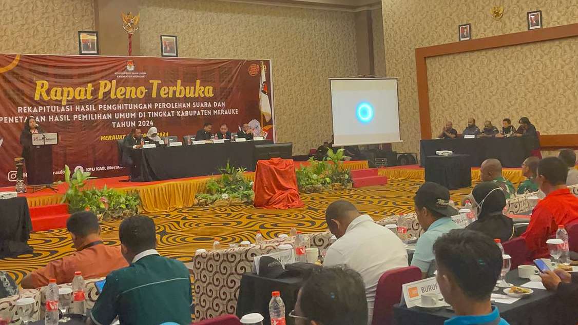 kpu-merauke-mulai-rapat-pleno-rekapitulasi-suara-pemilu