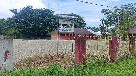 Kondisi pagar SD Inpres Kwamki I. Foto: Eka/ Papua60detik