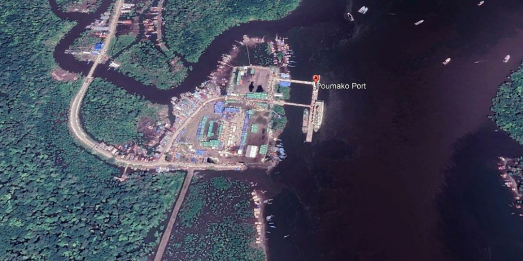 Pelabuhan Pomako di Mimika. Foto: Google earth